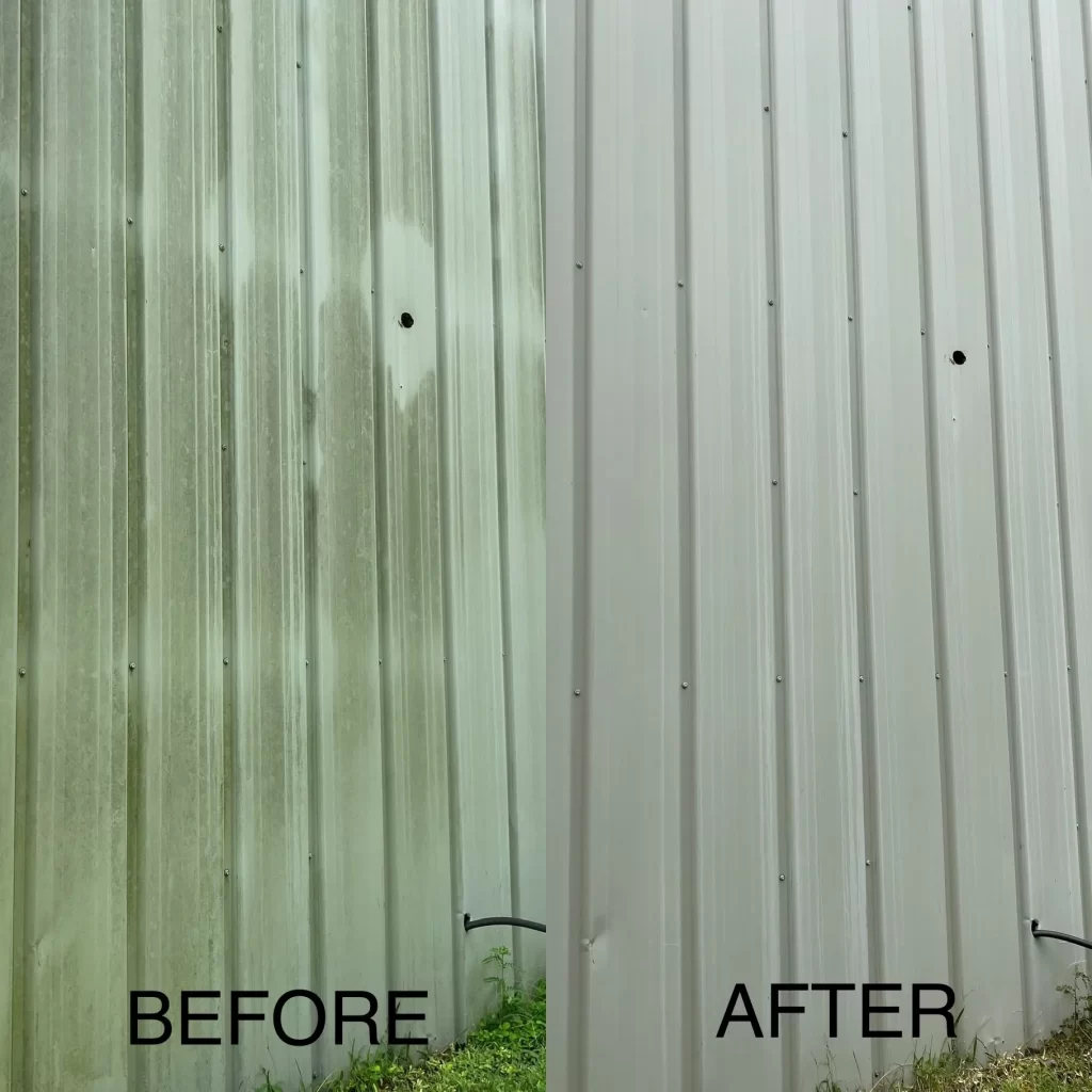 before and after soft washing