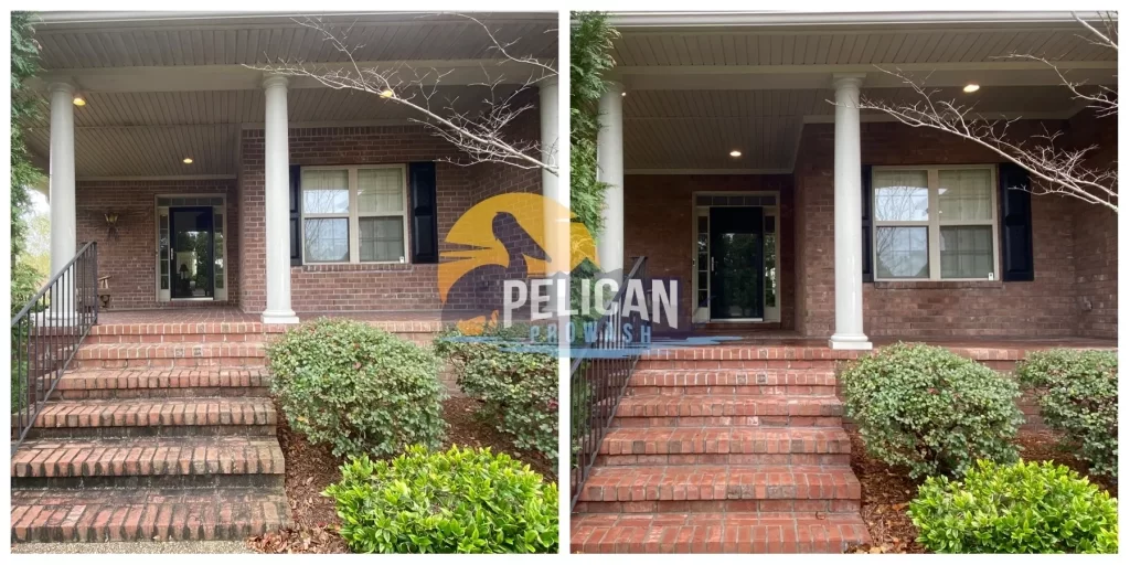 before and after soft washing