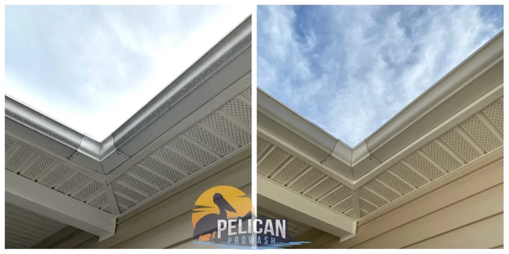 before and after soft washing