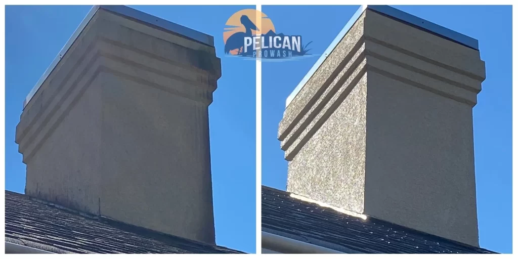 before and after soft washing