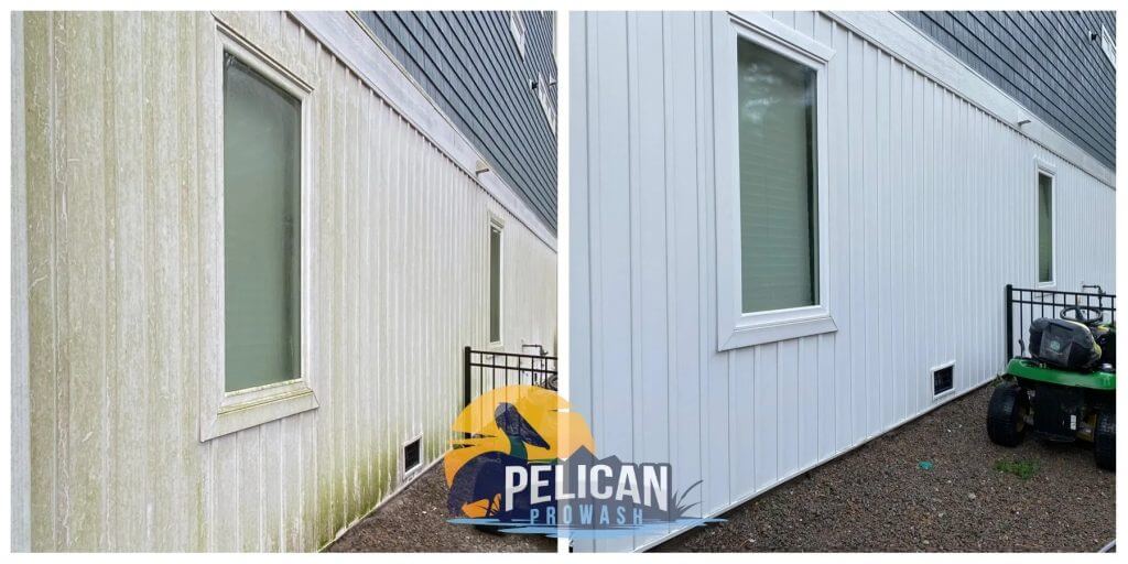 before and after soft washing