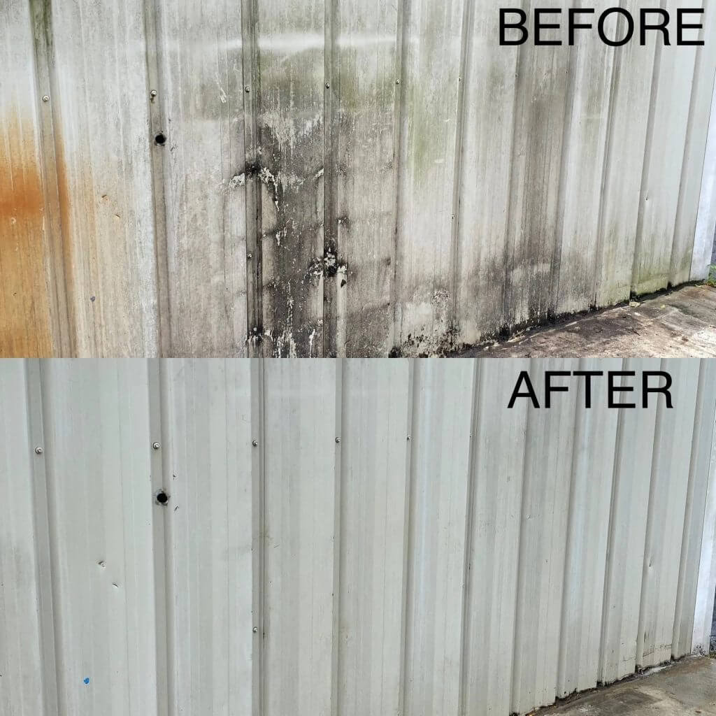 before and after soft washing