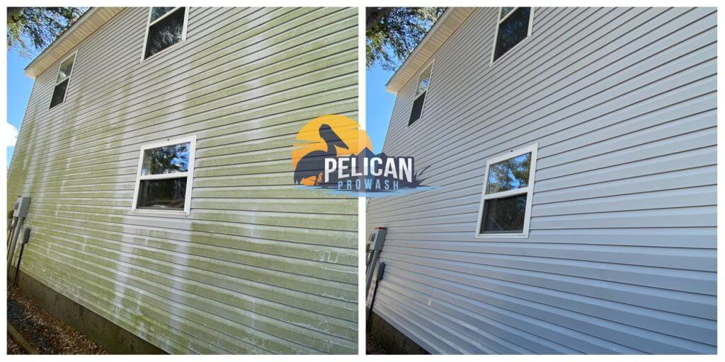 before and after soft washing