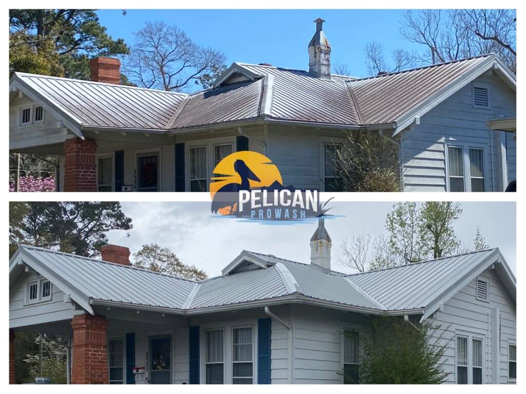 before and after soft washing